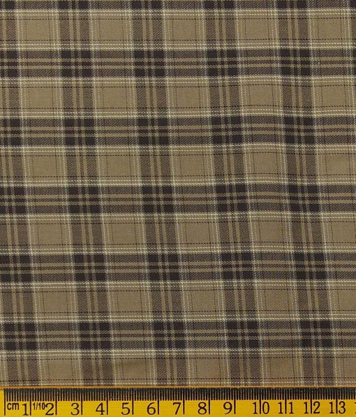 Exquisite Brown 100% Cotton Broad Checks Shirt Fabric (1.60 M)