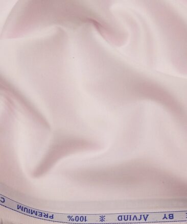 Arvind Men's Light Pink 100% Premium Cotton Solid Satin Shirt Fabric (1.60 M)