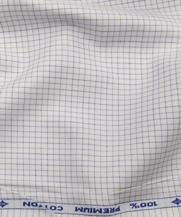 Arvind Men's White 100% Premium Cotton Purple & Black Checks Shirt Fabric (1.60 M)