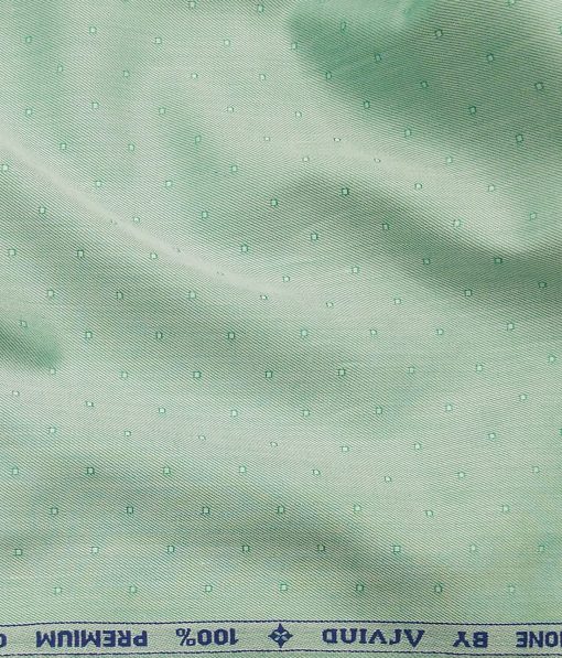 Arvind Men's Mint Green 100% Premium Cotton Self Dobby Shirt Fabric (1.60 M)