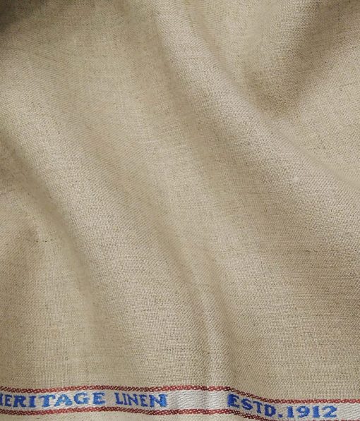 Burgoyne Men's Oat Beige 100% Irish Linen Unstitched Suiting Fabric (3 Meter)