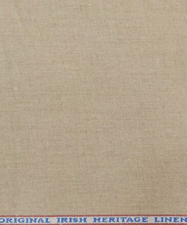 Burgoyne Men's Oat Beige 100% Irish Linen Unstitched Suiting Fabric (3 Meter)