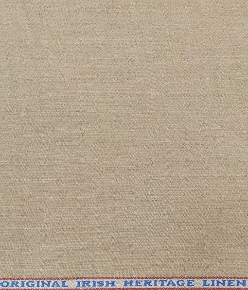 Burgoyne Men's Oat Beige 100% Irish Linen Unstitched Suiting Fabric (3 Meter)