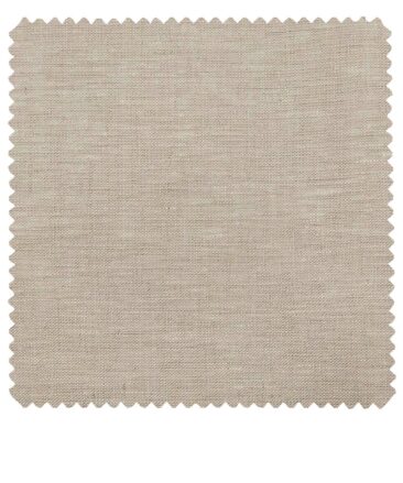 Burgoyne Men's Oat Beige 100% Irish Linen Self Design Unstitched Suiting Fabric (3 Meter)