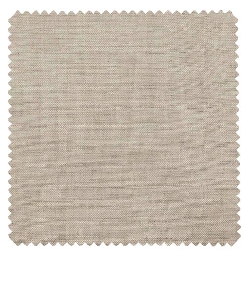 Burgoyne Men's Oat Beige 100% Irish Linen Self Design Unstitched Suiting Fabric (3 Meter)