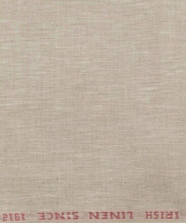 Burgoyne Men's Oat Beige 100% Irish Linen Self Design Unstitched Suiting Fabric (3 Meter)