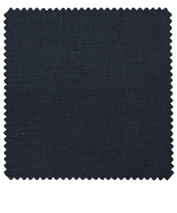 Burgoyne Men's Dark Royal Blue 100% Irish Linen Unstitched Trouser Fabric (1.30 Meter)