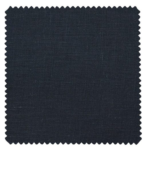 Burgoyne Men's Dark Royal Blue 100% Irish Linen Unstitched Trouser Fabric (1.30 Meter)