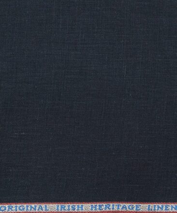 Burgoyne Men's Dark Royal Blue 100% Irish Linen Unstitched Trouser Fabric (1.30 Meter)