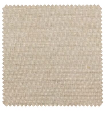 Burgoyne Men's Oat Meal Beige Jute Weave 100% Irish Linen Unstitched Suiting Fabric (3 Meter)