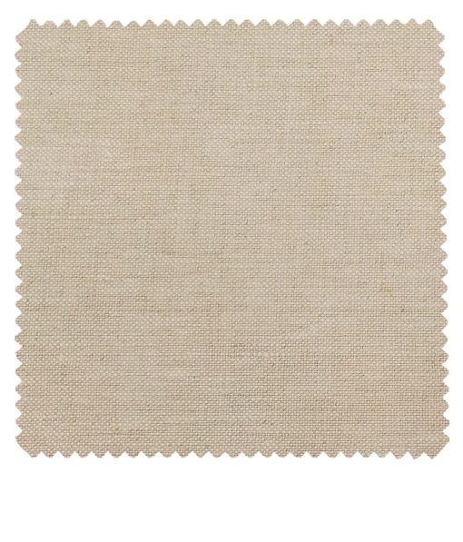 Burgoyne Men's Oat Meal Beige Jute Weave 100% Irish Linen Unstitched Suiting Fabric (3 Meter)