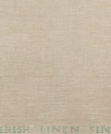 Burgoyne Men's Oat Meal Beige Jute Weave 100% Irish Linen Unstitched Suiting Fabric (3 Meter)