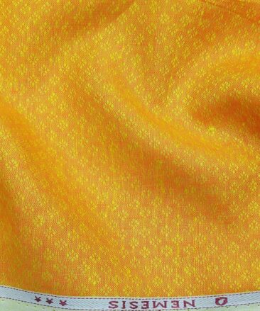 Nemesis Men's Bright Orange 100% Irish Linen Dobby Shirting Fabric (2.25 Meter)