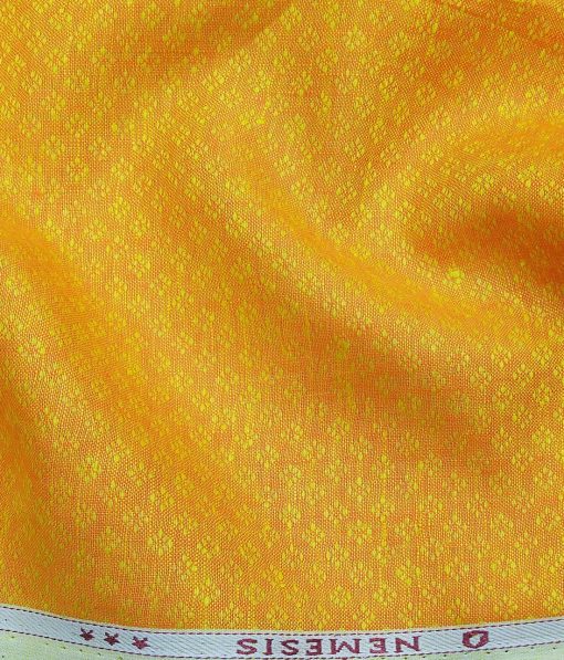 Nemesis Men's Bright Orange 100% Irish Linen Dobby Shirting Fabric (2.25 Meter)