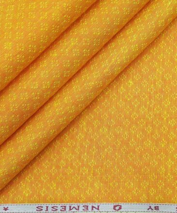 Nemesis Men's Bright Orange 100% Irish Linen Dobby Shirting Fabric (2.25 Meter)