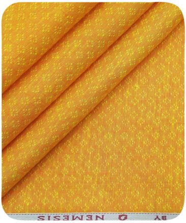 Nemesis Men's Bright Orange 100% Irish Linen Dobby Shirting Fabric (2.25 Meter)