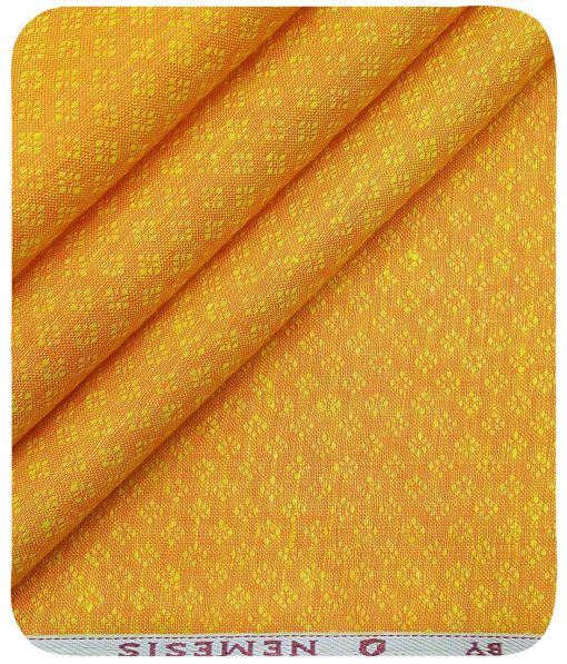 Nemesis Men's Bright Orange 100% Irish Linen Dobby Shirting Fabric (2.25 Meter)