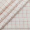 Raymond Men's White 100% Egyptian Giza Cotton Red Checks Shirting Fabric