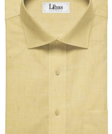 Raymond Men's Light Yellow  Polyester Cotton Khadi Look Structured Shirting Fabric