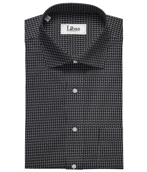 Soktas Men's Black 100% Egyptian Cotton Grey Structured Shirt Fabric (1.60 M)