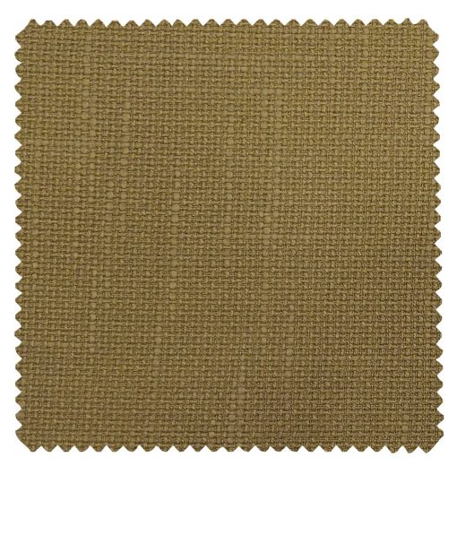 True Value Men's Peanut Brown 100% Cotton Jute Weave Trouser Fabric (Unstitched - 1.30 Mtr)