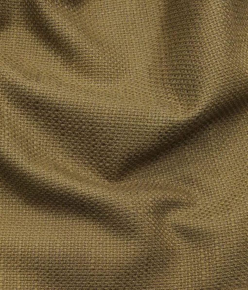 True Value Men's Peanut Brown 100% Cotton Jute Weave Trouser Fabric (Unstitched - 1.30 Mtr)