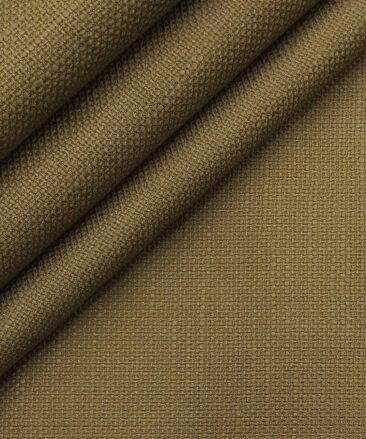 True Value Men's Peanut Brown 100% Cotton Jute Weave Trouser Fabric (Unstitched - 1.30 Mtr)