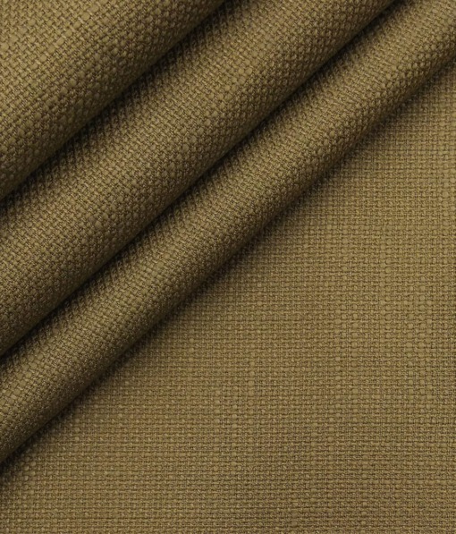 True Value Men's Peanut Brown 100% Cotton Jute Weave Trouser Fabric (Unstitched - 1.30 Mtr)