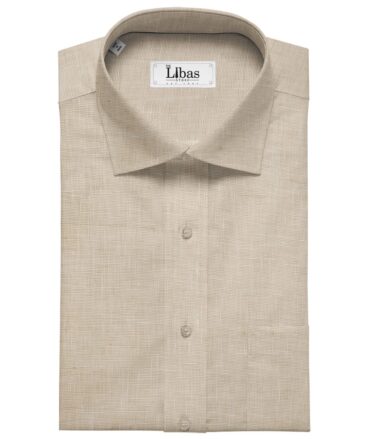 Linen Club Men's 100% Pure Linen Self Design Unstitched Shirting Fabric (Beige)