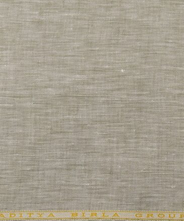 Linen Club Men's 100% Pure Linen Self Design Unstitched Shirting Fabric (Oyster Beige)