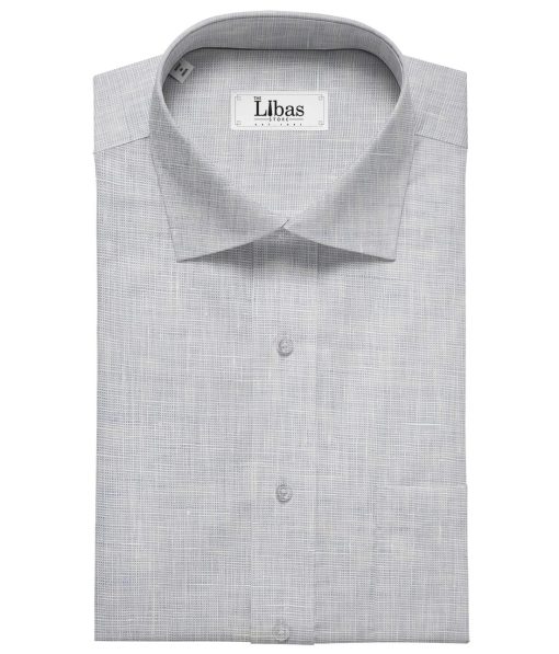 Linen Club Men's 100% Pure Linen Self Design Unstitched Shirting Fabric (Sky Blue)