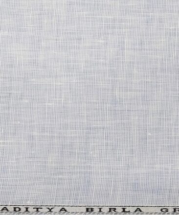 Linen Club Men's 100% Pure Linen Self Design Unstitched Shirting Fabric (Sky Blue)