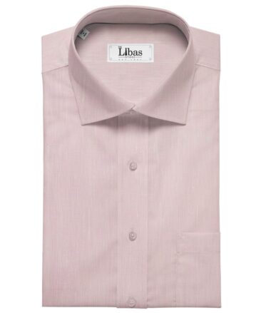 Linen Club Men's 100% Pure Linen 60 LEA Self Design Unstitched Shirting Fabric (Light Pink)