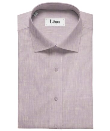 Linen Club Men's 100% Pure Linen 60 LEA Self Design Unstitched Shirting Fabric (Light Purple)