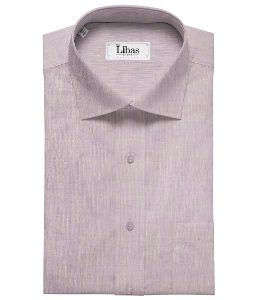 Linen Club Men's 100% Pure Linen 60 LEA Self Design Unstitched Shirting Fabric (Light Purple)