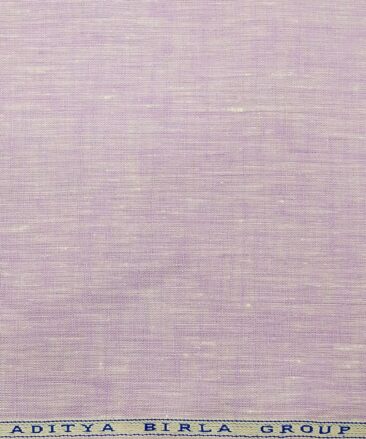 Linen Club Men's 100% Pure Linen 60 LEA Self Design Unstitched Shirting Fabric (Light Purple)