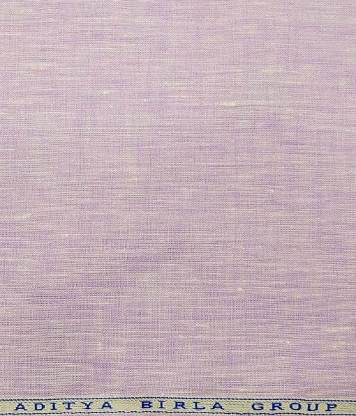 Linen Club Men's 100% Pure Linen 60 LEA Self Design Unstitched Shirting Fabric (Light Purple)