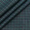 Arvind Men's 100% Premium Cotton Dark Blue Checks Shirt Fabric ( Green