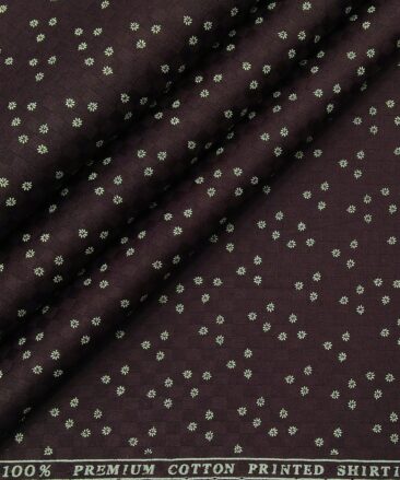 Birla Century Men's 100% Premium Cotton Beige  Printed Unstitched Shirt Fabric (Dark Purple