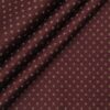 Exquisite Men's 100% Cotton Beige Polka Dots Print Unstitched Shirt Fabric (Maroon