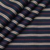 Exquisite Men's 100% Cotton White & Red Striped Unstitched Shirt Fabric (Dark Blue