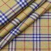 F.M. Hammerle Men's 100% Giza Cotton Multi Color Broad Checks Unstitched Shirt Fabric (Mustard Yellow