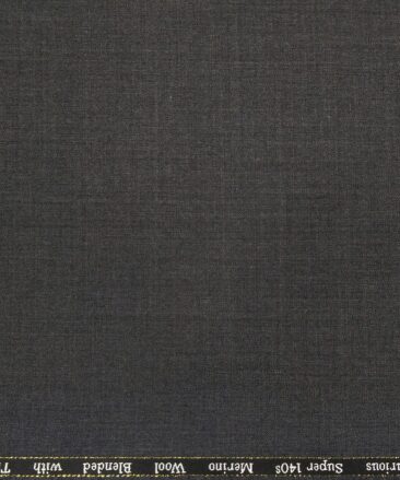 Cadini Men's Wool Super 140s Unstitched 3.25 Meter Self Design Suit Fabric (Worsted Grey)