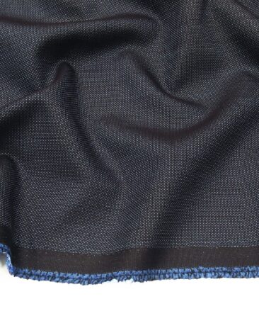 Don & Julio Terry Rayon Unstitched Dotted Structured Suiting Fabric (Dark Blue)