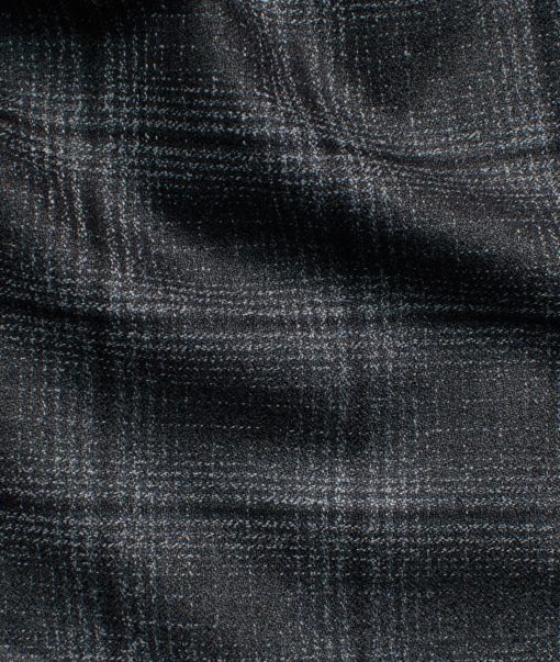 Don & Julio Terry Rayon Unstitched Checks Suiting Fabric (Dark Grey) - Image 3