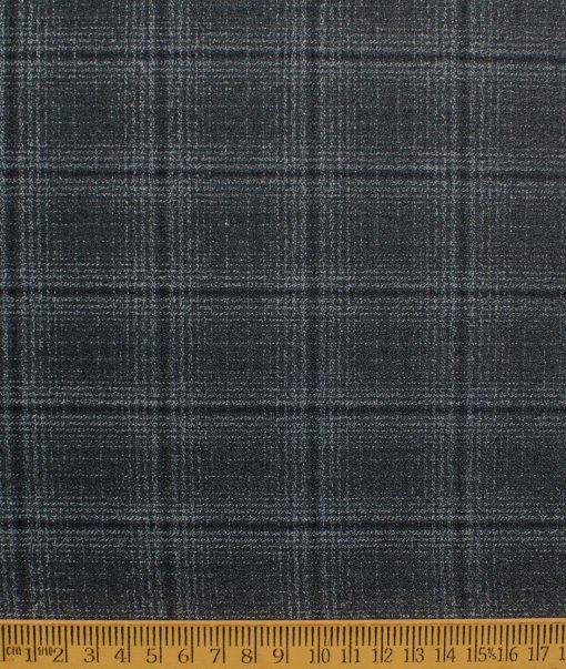 Don & Julio Terry Rayon Unstitched Checks Suiting Fabric (Dark Grey) - Image 5