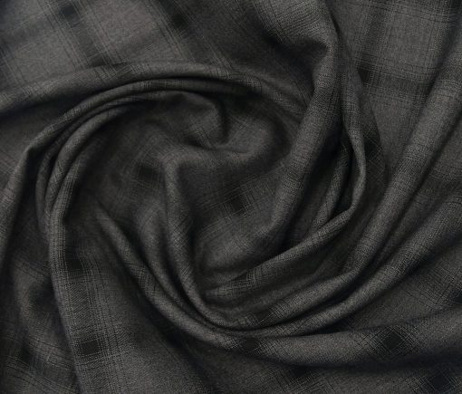 Don & Julio Terry Rayon Unstitched Checks Suiting Fabric (Grey)