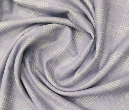 Don & Julio Terry Rayon Unstitched Checks Suiting Fabric (Light Purple)