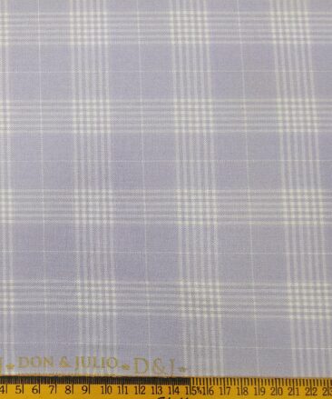 Don & Julio Terry Rayon Unstitched Checks Suiting Fabric (Light Purple)