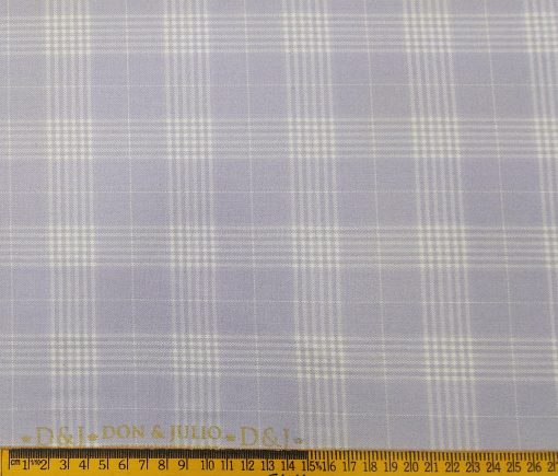 Don & Julio Terry Rayon Unstitched Checks Suiting Fabric (Light Purple)